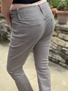 FRAME Le High Waist Crop Flare Jeans Houndstooth Casual Women 30